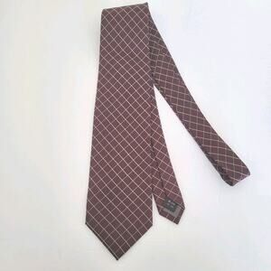 Full Mark Men's Neck Tie Necktie Designer Brown Geometric Diamond Vintage